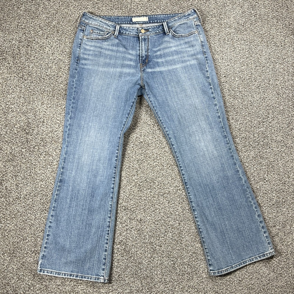 Levis Jeans Womens 16 Short Blue 545 Low Bootcut Mid Rise Stretch‎ Denim